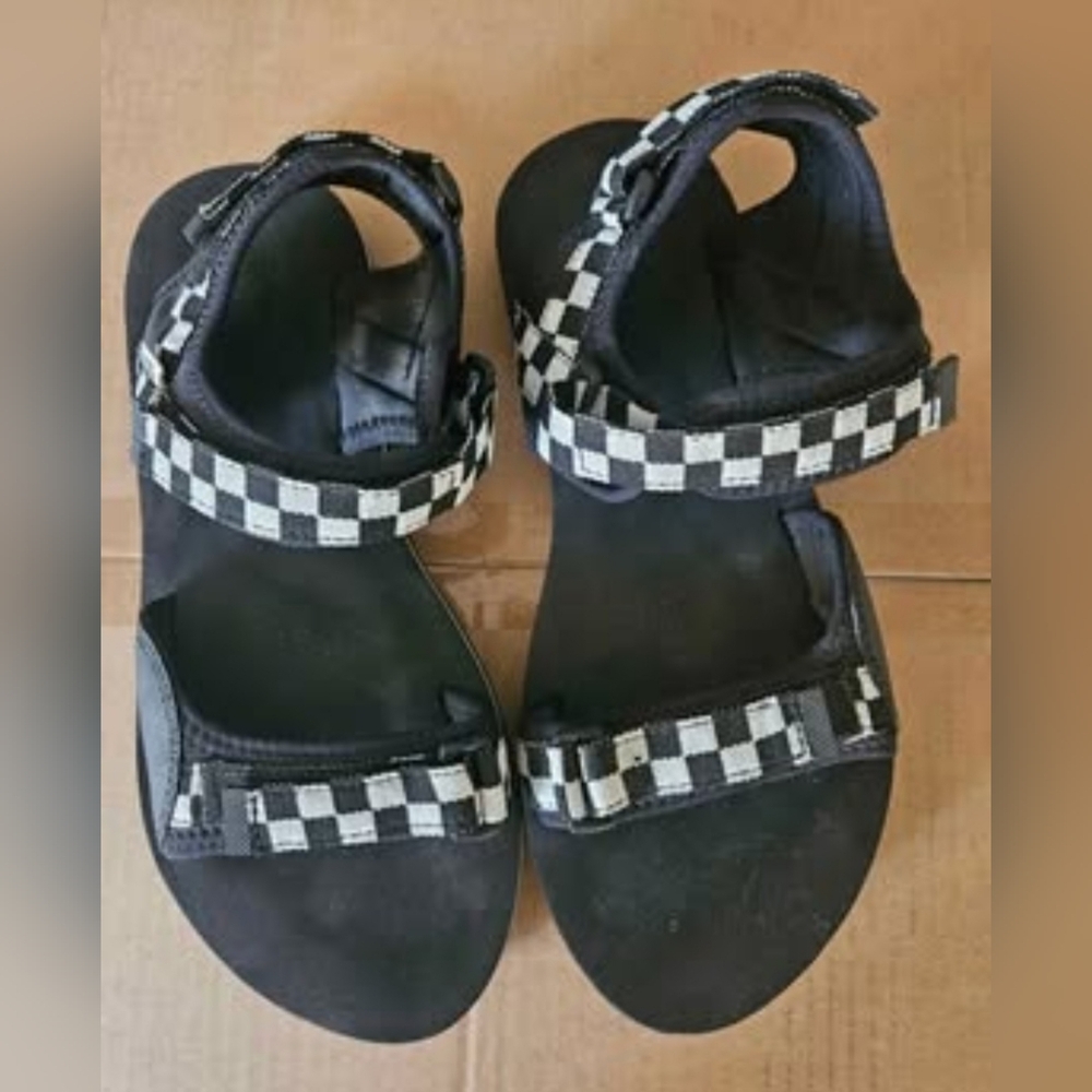 Vans Ladies Checkered Black and White Sandals